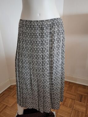 Brand New With Tags Fendi Black and White Monogram Midi Skirt